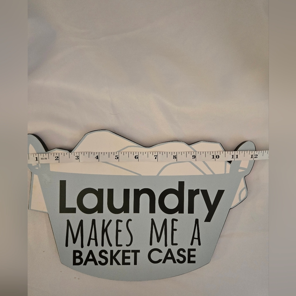 “Laundry Makes Me a Basket Case” Decorative Wooden Sign – Farmhouse Style - Picture 7 of 7